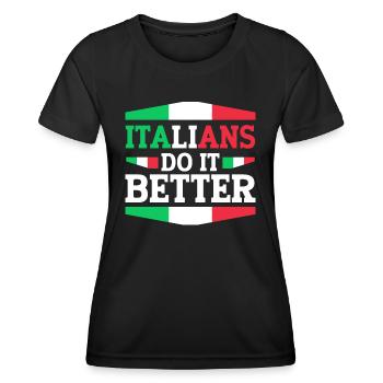 Italian Italy Funny Saying Gift Idea - Women's Functional T-Shirt - black - Front - AI Model Female 172 light (172cm)