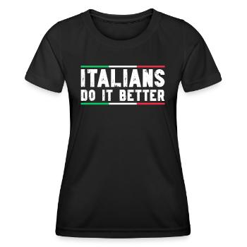 Italian Italy Funny Saying Gift Idea - Women's Functional T-Shirt - black - Front - AI Model Female 172 light (172cm)