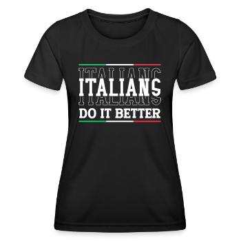 Italien Italie Drôle Dicton Idée Cadeau - T-shirt sport Femme - noir - Devant - AI Model Female 172 light (172cm)