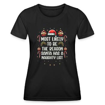 Noël drôle disant Noël coquin - T-shirt sport Femme - noir - Devant - AI Model Female 172 light (172cm)