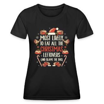 Christmas Funny Saying Xmas Food Humor - Women's Functional T-Shirt - black - Front - AI Model Female 172 light (172cm)