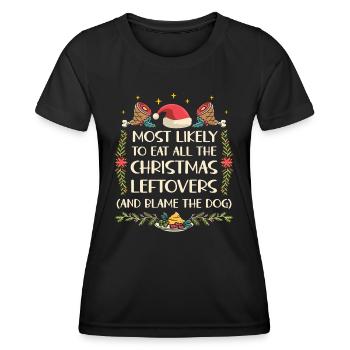 Noël Drôle Dire Noël Nourriture Humour - T-shirt sport Femme - noir - Devant - AI Model Female 172 light (172cm)