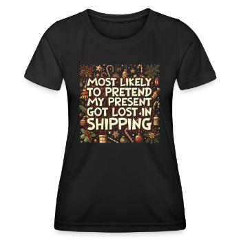 Noël Noël drôle dire humour drôle - T-shirt sport Femme - noir - Devant - AI Model Female 172 light (172cm)