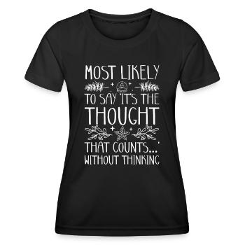 Noël Drôle Dicton Humour Sarcasme - T-shirt sport Femme - noir - Devant - AI Model Female 172 light (172cm)