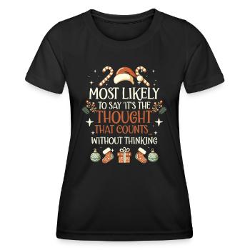 Noël Drôle Dicton Humour Sarcasme - T-shirt sport Femme - noir - Devant - AI Model Female 172 light (172cm)