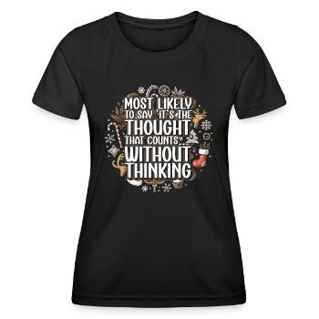 Noël Drôle Dicton Humour Sarcasme - T-shirt sport Femme - noir - Devant - AI Model Female 172 light (172cm)