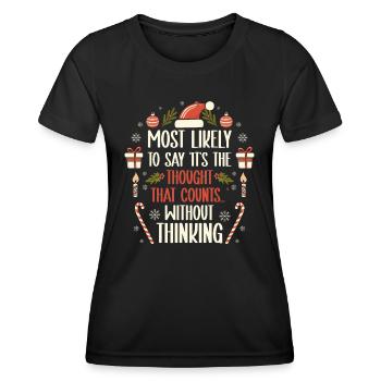 Noël Drôle Dicton Humour Sarcasme - T-shirt sport Femme - noir - Devant - AI Model Female 172 light (172cm)