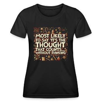 Noël Drôle Dicton Humour Sarcasme - T-shirt sport Femme - noir - Devant - AI Model Female 172 light (172cm)