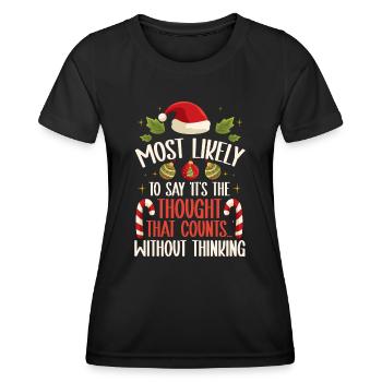 Noël Drôle Dicton Humour Sarcasme - T-shirt sport Femme - noir - Devant - AI Model Female 172 light (172cm)