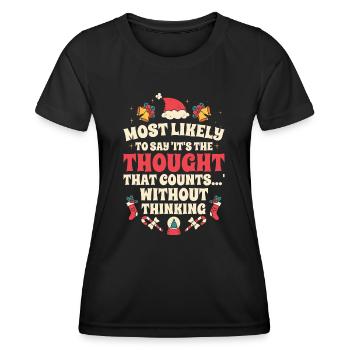Noël Drôle Dicton Humour Sarcasme - T-shirt sport Femme - noir - Devant - AI Model Female 172 light (172cm)