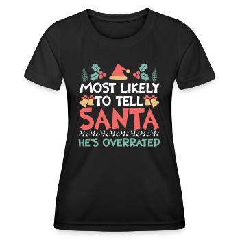 Noël Noël disant humour sarcasme drôle - T-shirt sport Femme - noir - Devant - AI Model Female 172 light (172cm)