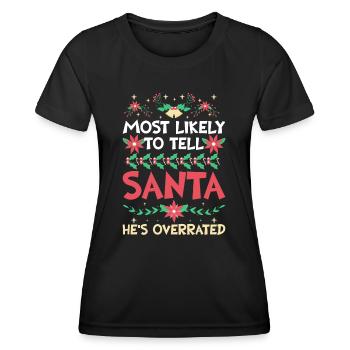 Noël Noël disant humour sarcasme drôle - T-shirt sport Femme - noir - Devant - AI Model Female 172 light (172cm)