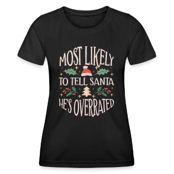 Noël Noël disant humour sarcasme drôle - T-shirt sport Femme - noir - Devant - AI Model Female 172 light (172cm)