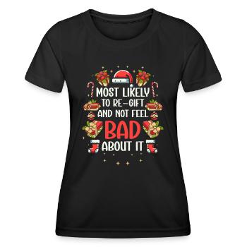 Noël Noël Dire Humour Sarcasme Drôle - T-shirt sport Femme - noir - Devant - AI Model Female 172 light (172cm)