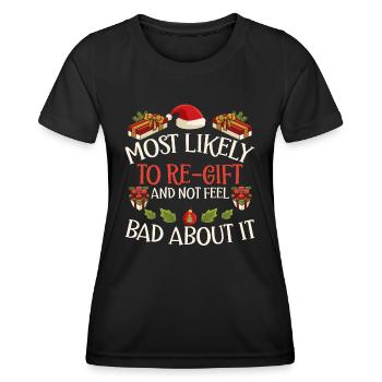 Xmas Christmas Saying Humor Sarcasm Funny - Women's Functional T-Shirt - black - Front - AI Model Female 172 light (172cm)