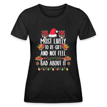 Xmas Weihnachten Spruch Humor Sarkasmus Lustig - Frauen Funktions-T-Shirt - Schwarz - Vorne - AI Model Female 172 light (172cm)