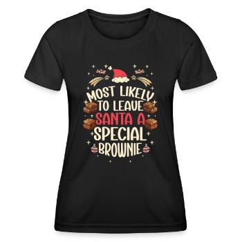 Xmas Christmas Saying Funny Christmas Bakery - Women's Functional T-Shirt - black - Front - AI Model Female 172 light (172cm)