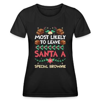 Xmas Christmas Saying Funny Christmas Bakery - Women's Functional T-Shirt - black - Front - AI Model Female 172 light (172cm)