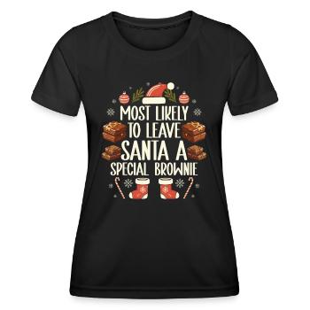 Xmas Christmas Saying Funny Christmas Bakery - Women's Functional T-Shirt - black - Front - AI Model Female 172 light (172cm)