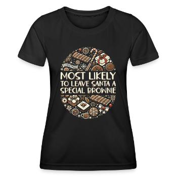 Xmas Christmas Saying Funny Christmas Bakery - Women's Functional T-Shirt - black - Front - AI Model Female 172 light (172cm)