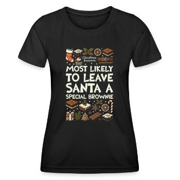 Xmas Christmas Saying Funny Christmas Bakery - Women's Functional T-Shirt - black - Front - AI Model Female 172 light (172cm)