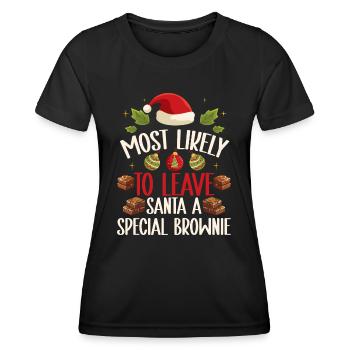 Xmas Christmas Saying Funny Christmas Bakery - Women's Functional T-Shirt - black - Front - AI Model Female 172 light (172cm)