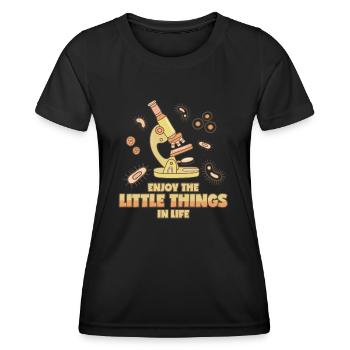 Microscope Grossissement Petites choses de la vie - T-shirt sport Femme - noir - Devant - AI Model Female 172 light (172cm)