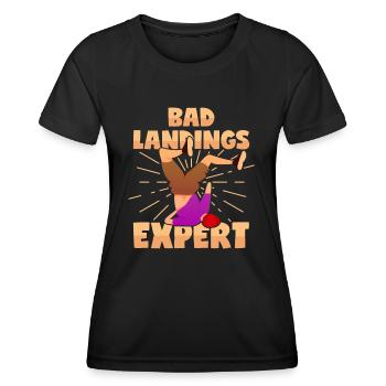 Unfall Experte Stunt Sturz Beinbruch Gefährlich - Frauen Funktions-T-Shirt - Schwarz - Vorne - AI Model Female 172 light (172cm)