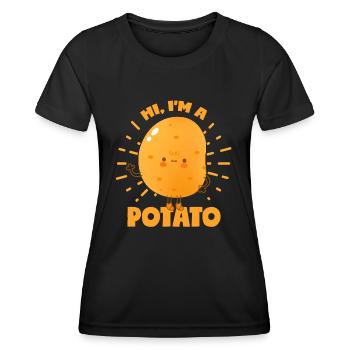 Pomme de terre - T-shirt sport Femme - noir - Devant - AI Model Female 172 light (172cm)