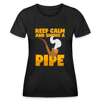 Fumer la pipe en disant - T-shirt sport Femme - noir - Devant - AI Model Female 172 light (172cm)