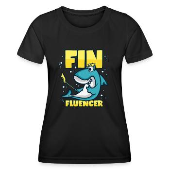 Influenceur Hai Finfluencer - T-shirt sport Femme - noir - Devant - AI Model Female 172 light (172cm)