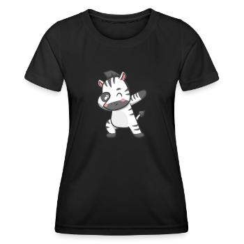 Zebra - Frauen Funktions-T-Shirt - Schwarz - Vorne - AI Model Female 172 light (172cm)