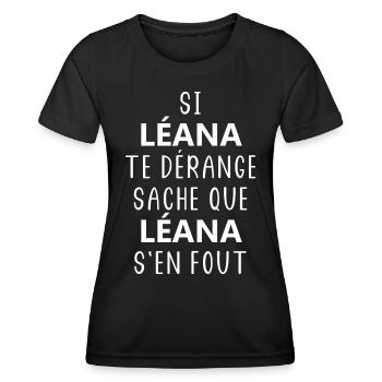léana - T-shirt sport Femme - noir - Devant - AI Model Female 172 light (172cm)