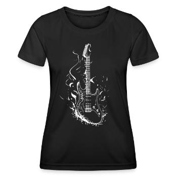E-Gitarre - Frauen Funktions-T-Shirt - Schwarz - Vorne - AI Model Female 172 light (172cm)