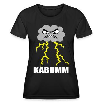 Blitz, Donner, Wetter, Gewitter, Zorn, Wut, Krach - Frauen Funktions-T-Shirt - Schwarz - Vorne - AI Model Female 172 light (172cm)