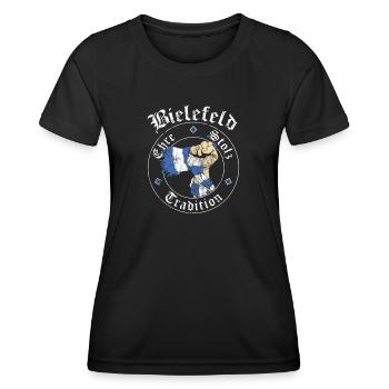 Bielefeld Ehre Stolz Tradition No II - Frauen Funktions-T-Shirt - Schwarz - Vorne - AI Model Female 172 light (172cm)