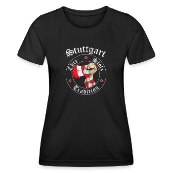Stuttgart Ehre Stolz Tradition No II - Frauen Funktions-T-Shirt - Schwarz - Vorne - AI Model Female 172 light (172cm)