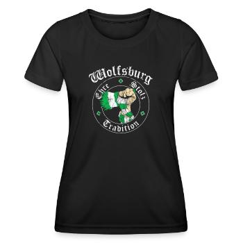Wolfsburg Ehre Stolz Tradition No II - Frauen Funktions-T-Shirt - Schwarz - Vorne - AI Model Female 172 light (172cm)