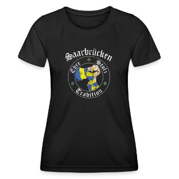 Saarbrücken Ehre Stolz Tradition No II - Frauen Funktions-T-Shirt - Schwarz - Vorne - AI Model Female 172 light (172cm)