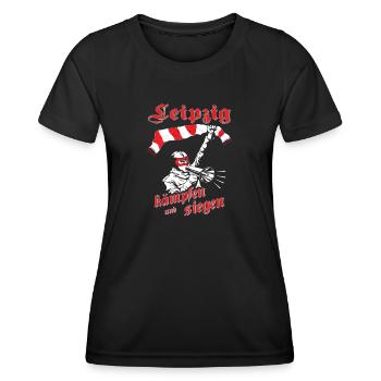 Leipzig kämpfen und siegen No II - Frauen Funktions-T-Shirt - Schwarz - Vorne - AI Model Female 172 light (172cm)