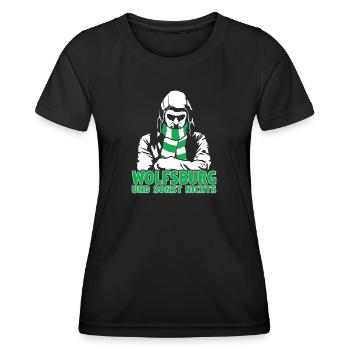 Wolfsburg und sonst nichts - Frauen Funktions-T-Shirt - Schwarz - Vorne - AI Model Female 172 light (172cm)