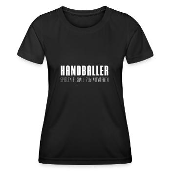Handballer - Frauen Funktions-T-Shirt - Schwarz - Vorne - AI Model Female 172 light (172cm)