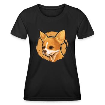 Vierbeiner Wauwau Rüde Hundebesitzer Chihuahua - Frauen Funktions-T-Shirt - Schwarz - Vorne - AI Model Female 172 light (172cm)