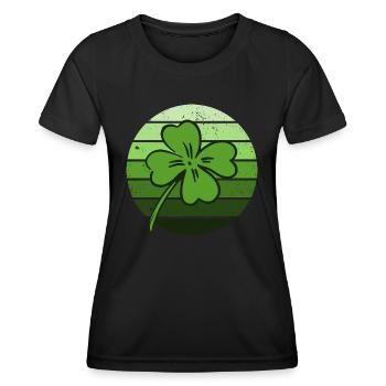 Shamrock chanceux de la Saint-Patrick Irlande - T-shirt sport Femme - noir - Devant - AI Model Female 172 light (172cm)