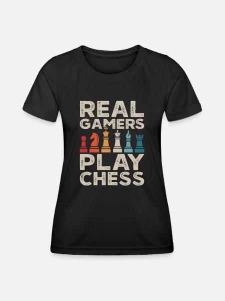 Schach Schachspieler Schachfiguren Schachmatt - Frauen Funktions-T-Shirt - Schwarz