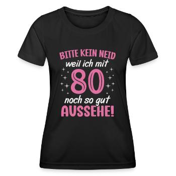 80. Geburtstag 80 Jahre Geburtstagsgeschenk Frauen - Frauen Funktions-T-Shirt - Schwarz - Vorne - AI Model Female 172 light (172cm)