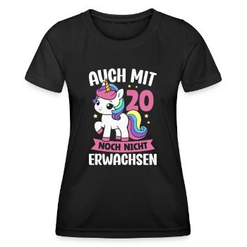 20. Geburtstag Einhorn 20 Jahre Geburtstagsparty - Frauen Funktions-T-Shirt - Schwarz - Vorne - AI Model Female 172 light (172cm)