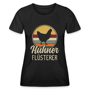 Hühner Flüsterer Bauer Landwirt Huhn Hahn - Frauen Funktions-T-Shirt - Schwarz - Vorne - AI Model Female 172 light (172cm)
