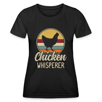 Hühner Flüsterer Bauer Landwirt Huhn Hahn - Frauen Funktions-T-Shirt - Schwarz - Vorne - AI Model Female 172 light (172cm)