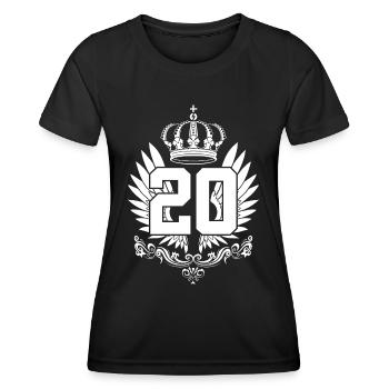 20E ANNIVERSAIRE 20 ANS - T-shirt sport Femme - noir - Devant - AI Model Female 172 light (172cm)
